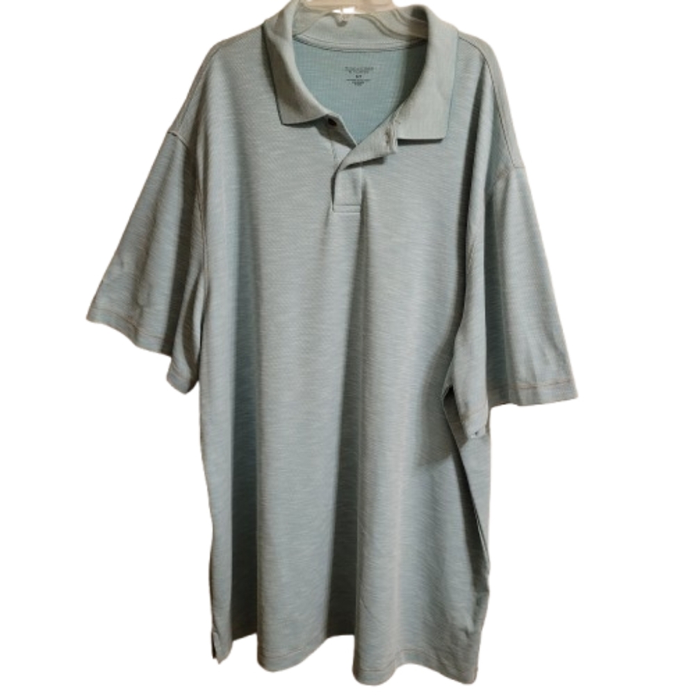 Roundtree& Yorke Mint Green Polo Classic Style short-sleeved Collared Size 3XT